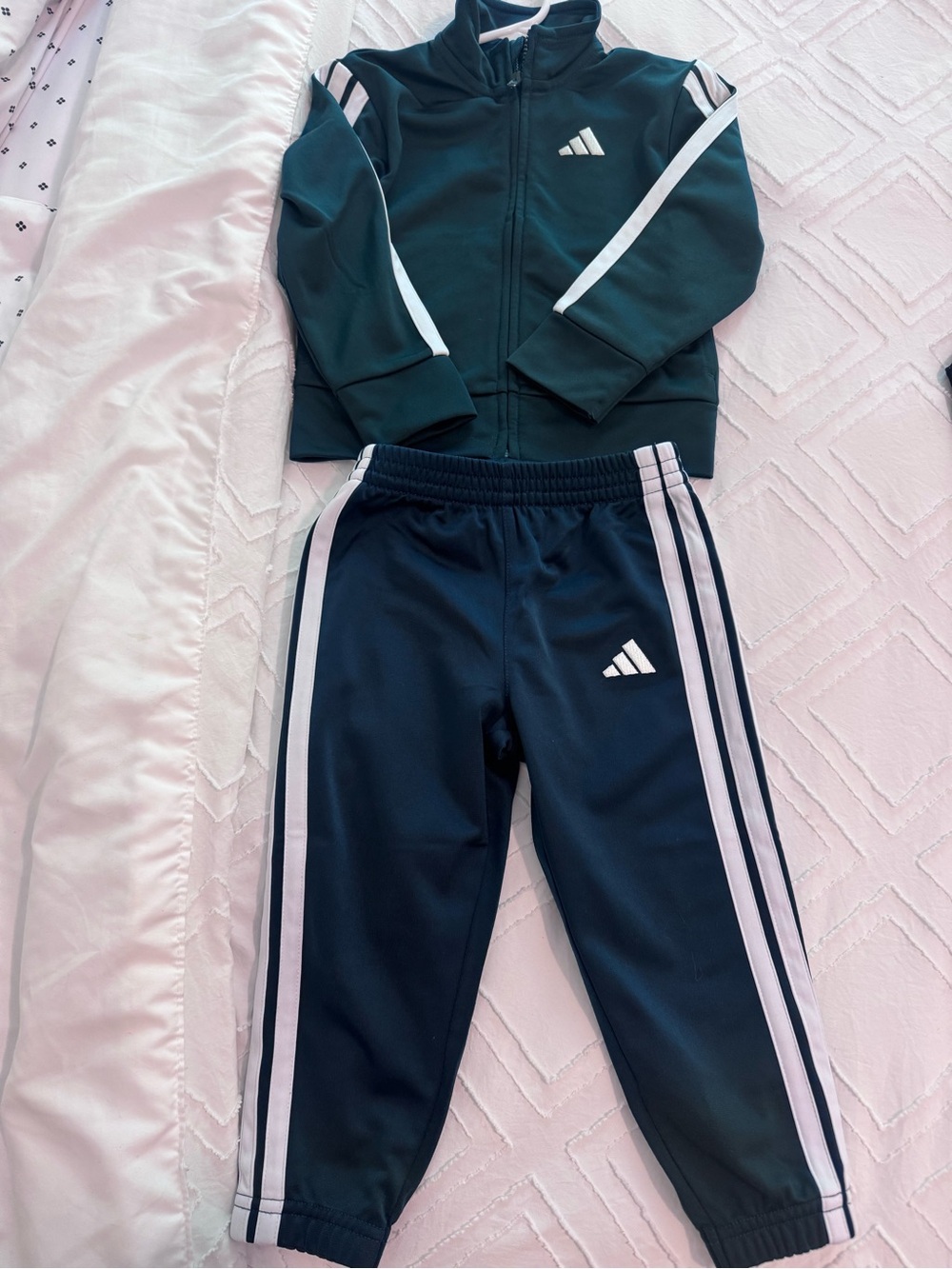 Adidas Kids Bottle Green Track Jacket and Pants Set